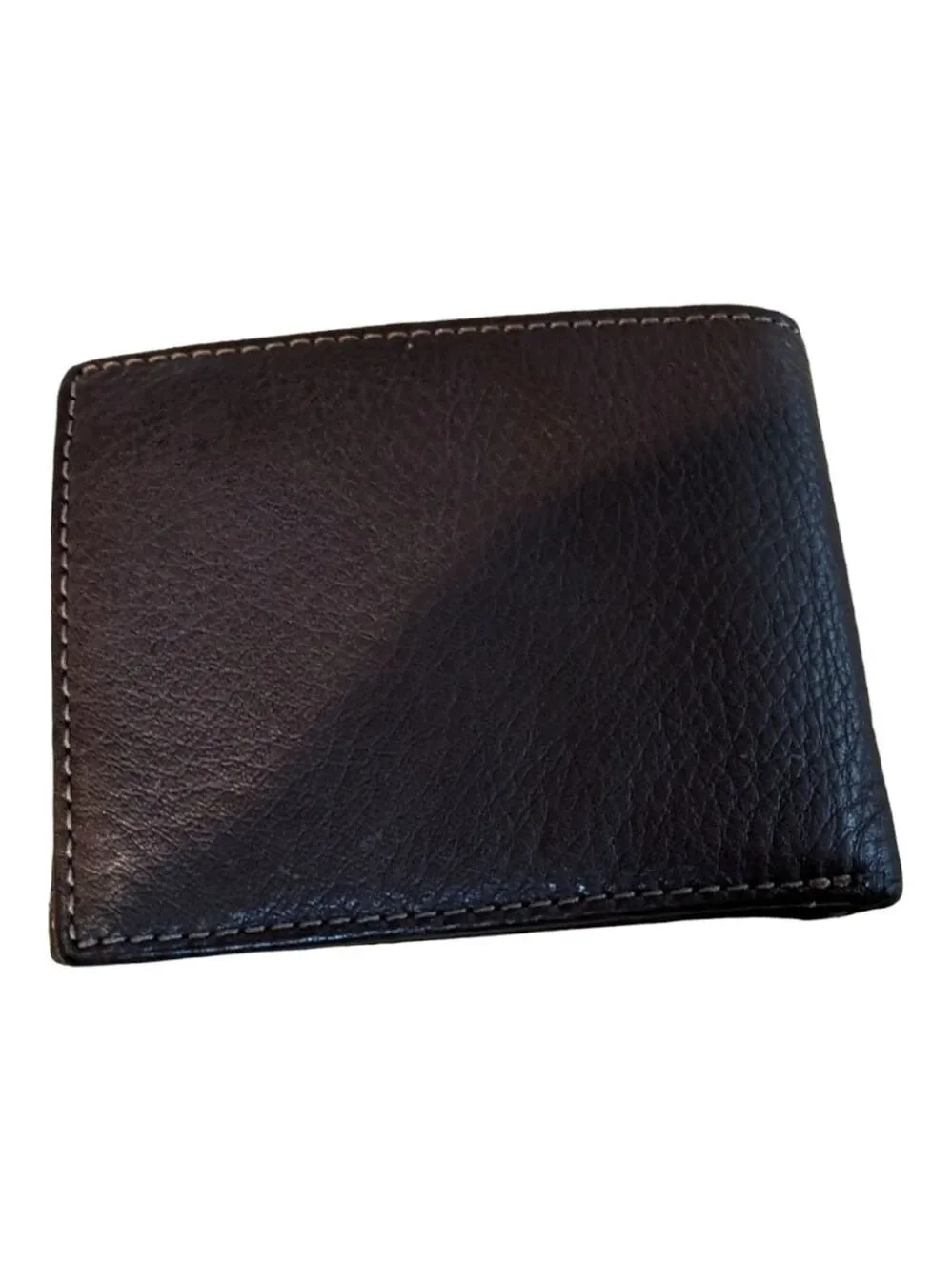 Fossil Pebbled Brown Leather Bi-fold Wallet EUC